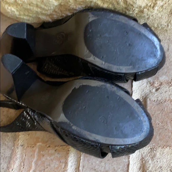 Ash 38 7.5  8 Black Snake Platform Heels - Picture 8 of 8